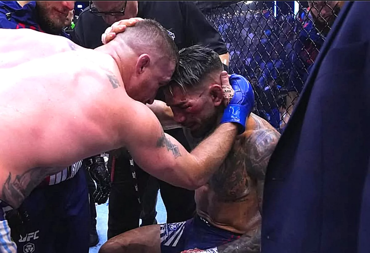 Ilia Topuria Avec Justin Gaethja Après Leur Magnifique Combat — Topuria brise le silence après Gaethje : ses premi