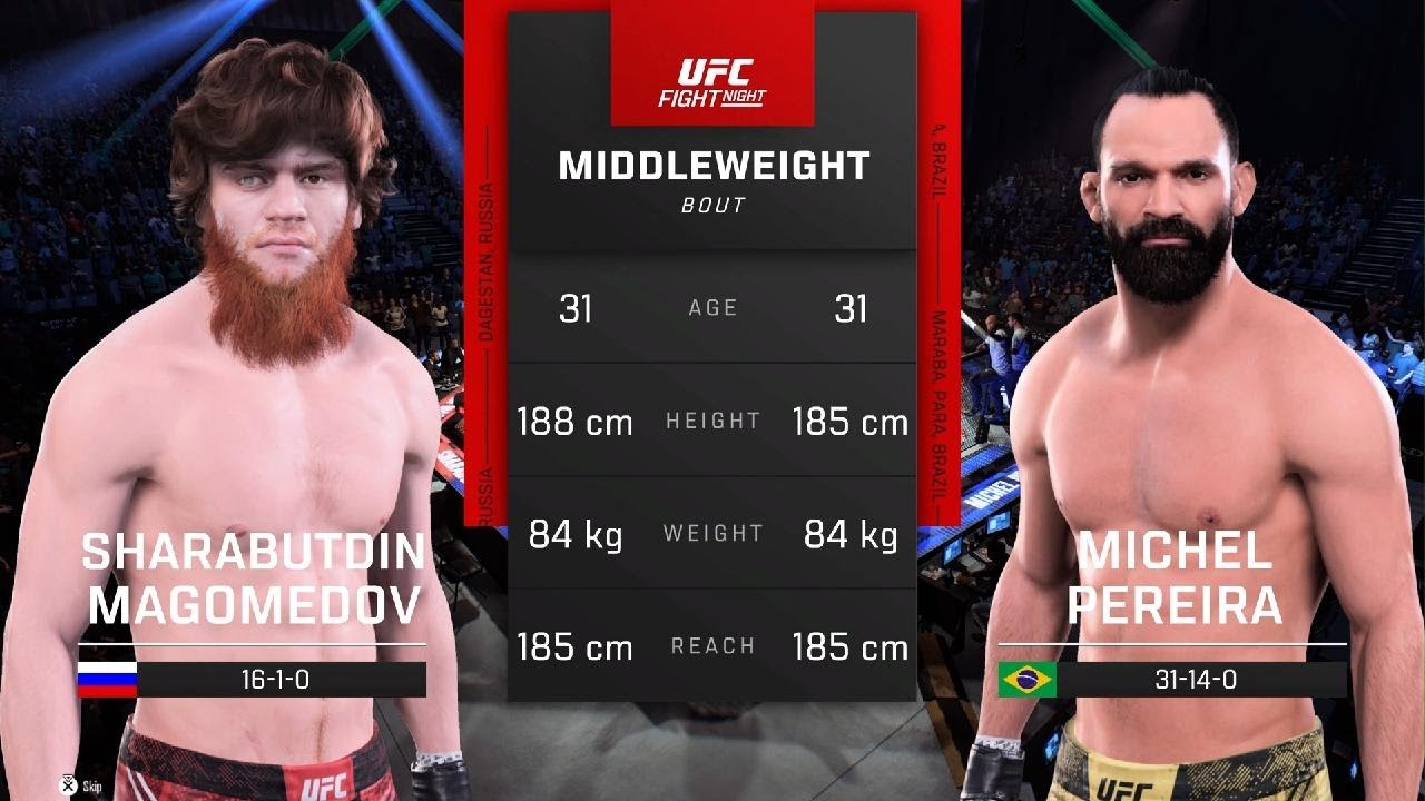 Shara Magomedov vs Michel Pereira UFC Fight Night Bakou middleweight poids moyen 2026
