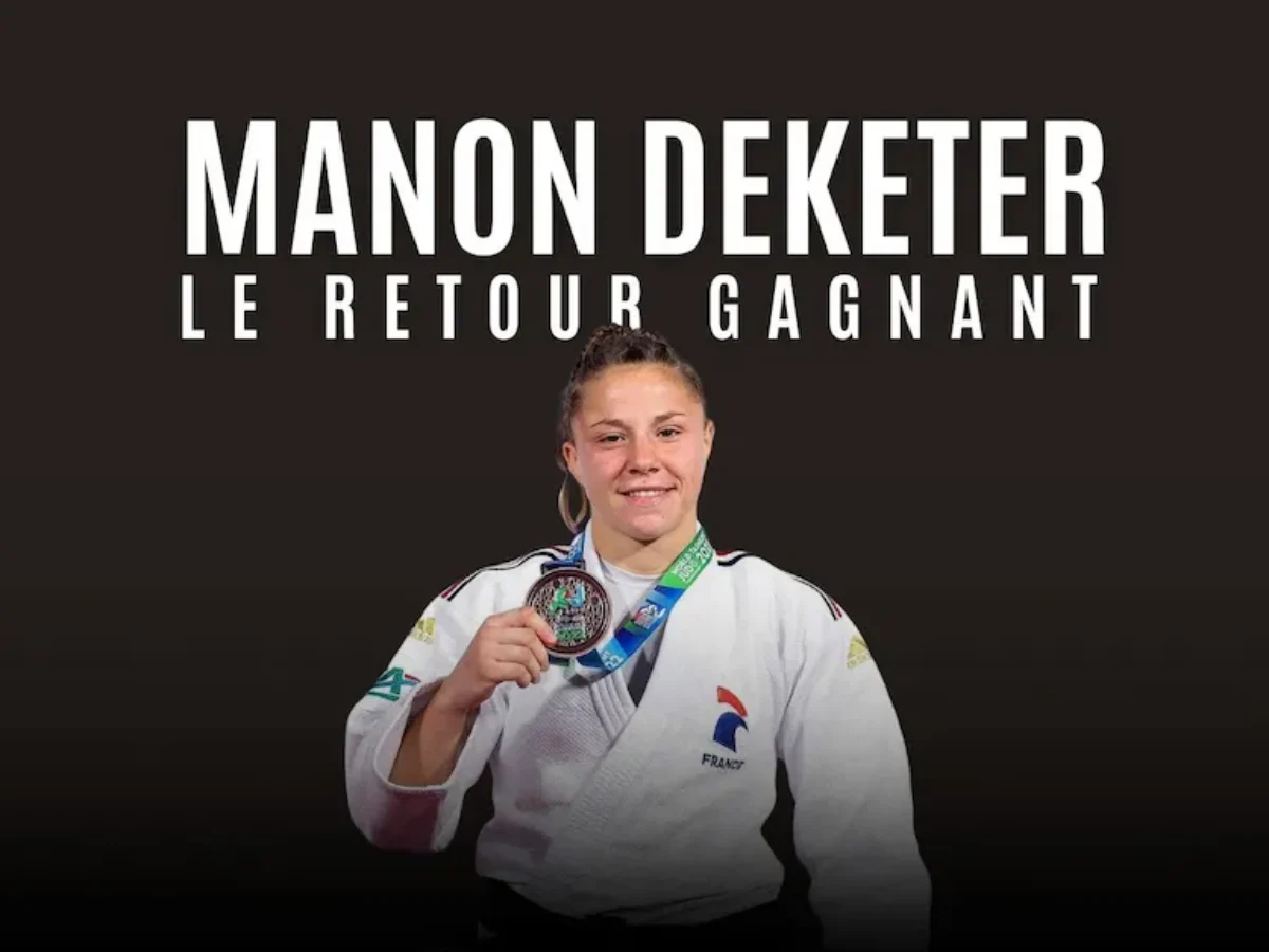 Manon Deketer en combat au sol lors du championnat Europe judo