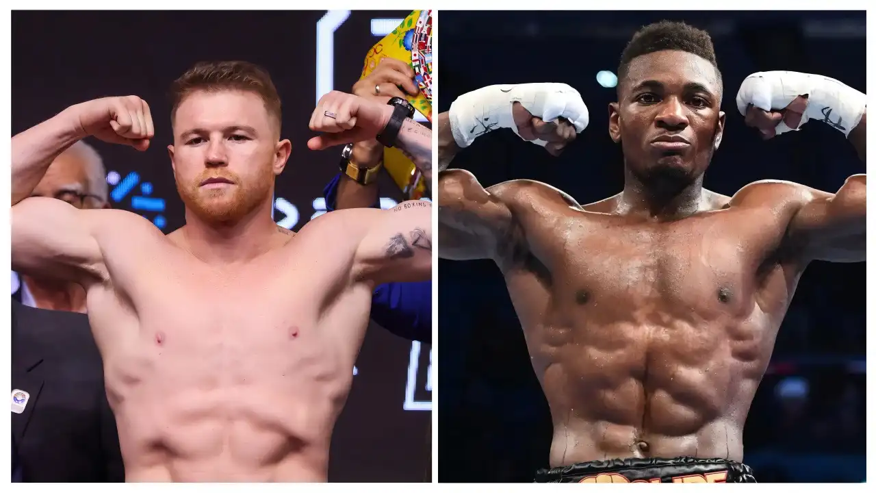 Christian Mbilli et Canelo Alvarez réunis lors d un événement de boxe 2026 - photo ensemble