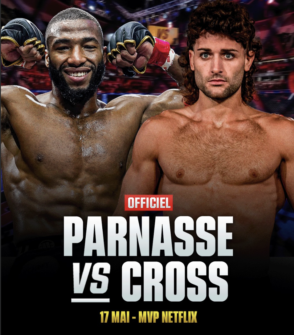 Face à face tendu Salahdine Parnasse Kenneth Cross conférence presse MVP MMA Netflix Los Angeles