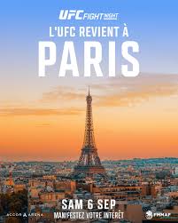 UFC Paris 5 2026 - L'UFC revient à Paris le 26 septembre