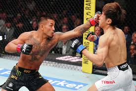 Van vs Taira UFC 328 - échange de frappes dans l'octogone